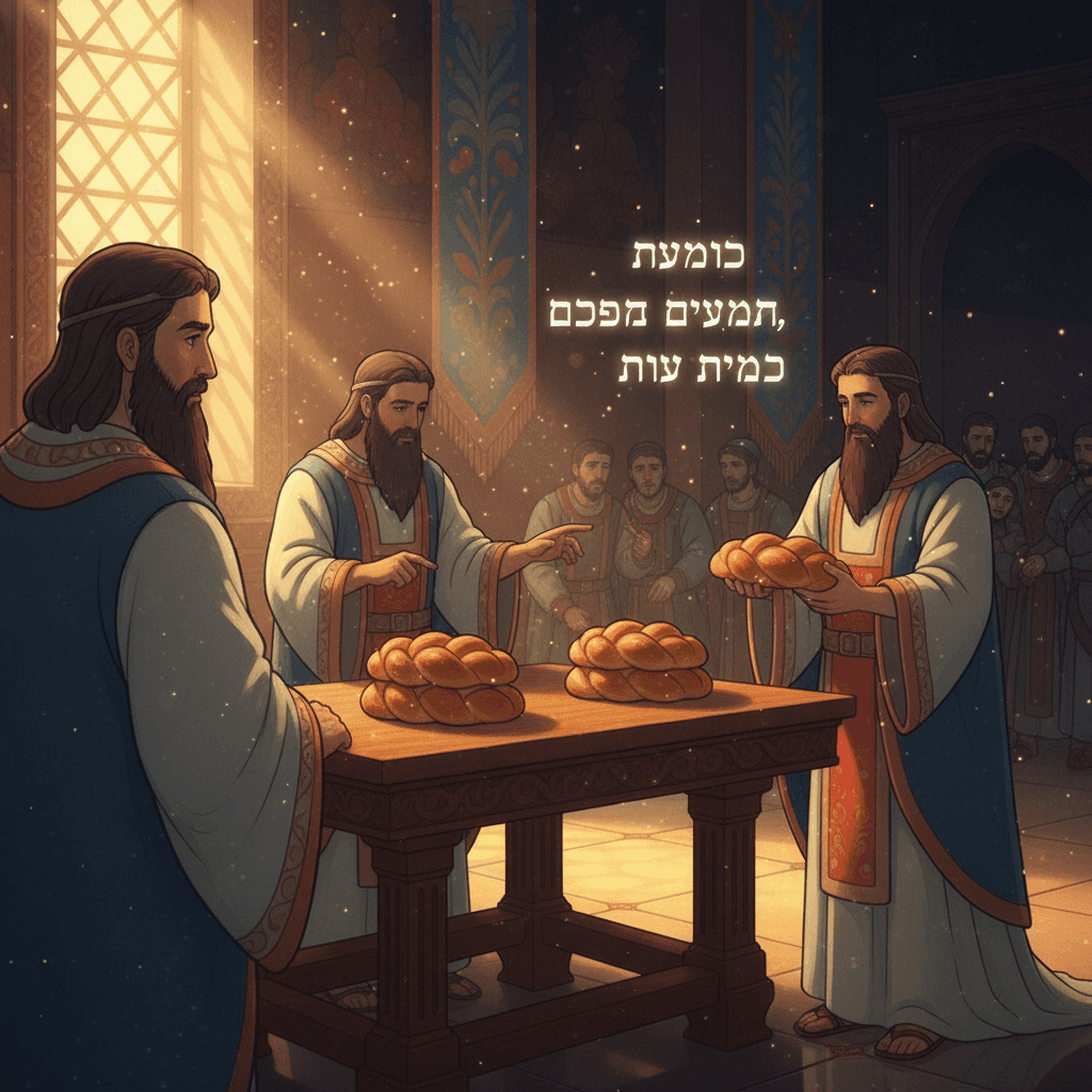 Israelites carefully carry sacred objects, showing reverence within the Temple.
