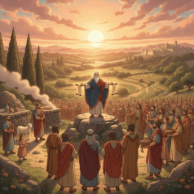 People offering gifts and vows to God, as described in Leviticus 27.
