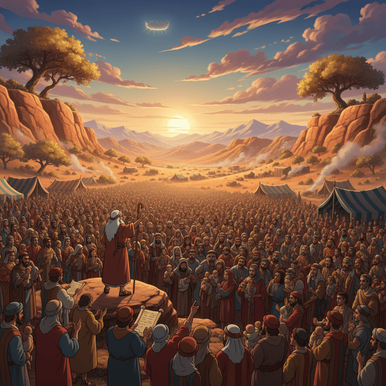 Moses counts Israelites in the wilderness, fulfilling God's command to know their numbers.
