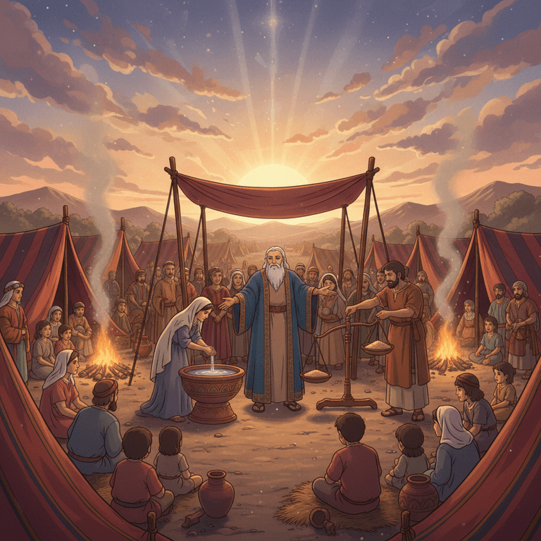 God instructs Moses about purity and justice within the Israelite community.
