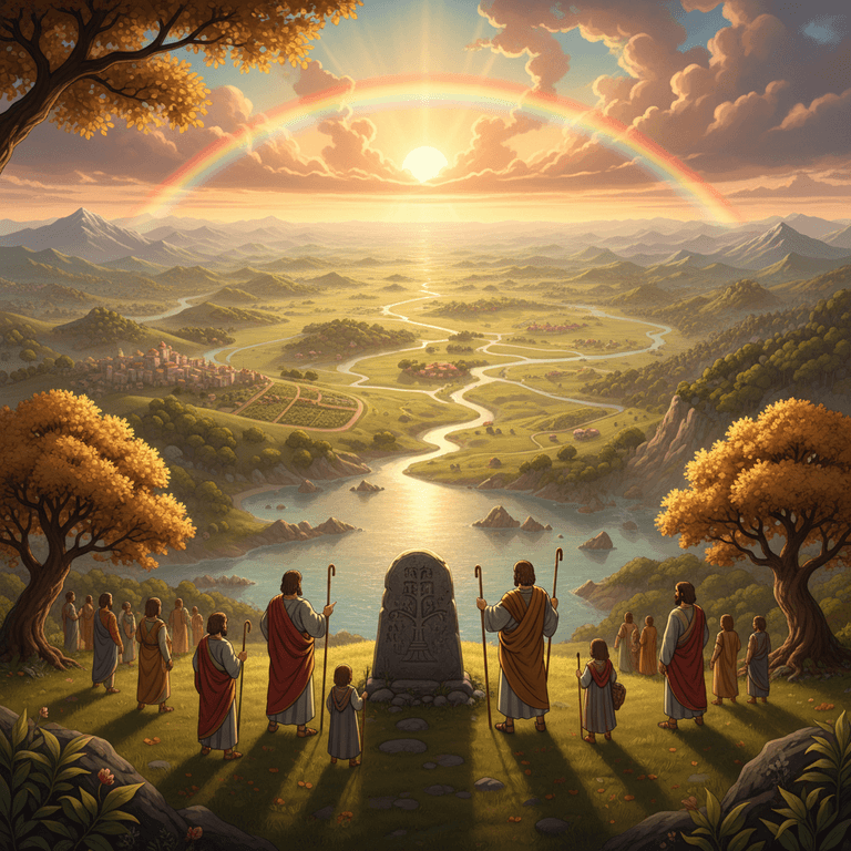 Noah's sons and their families spread across the earth, repopulating the world after the flood.
