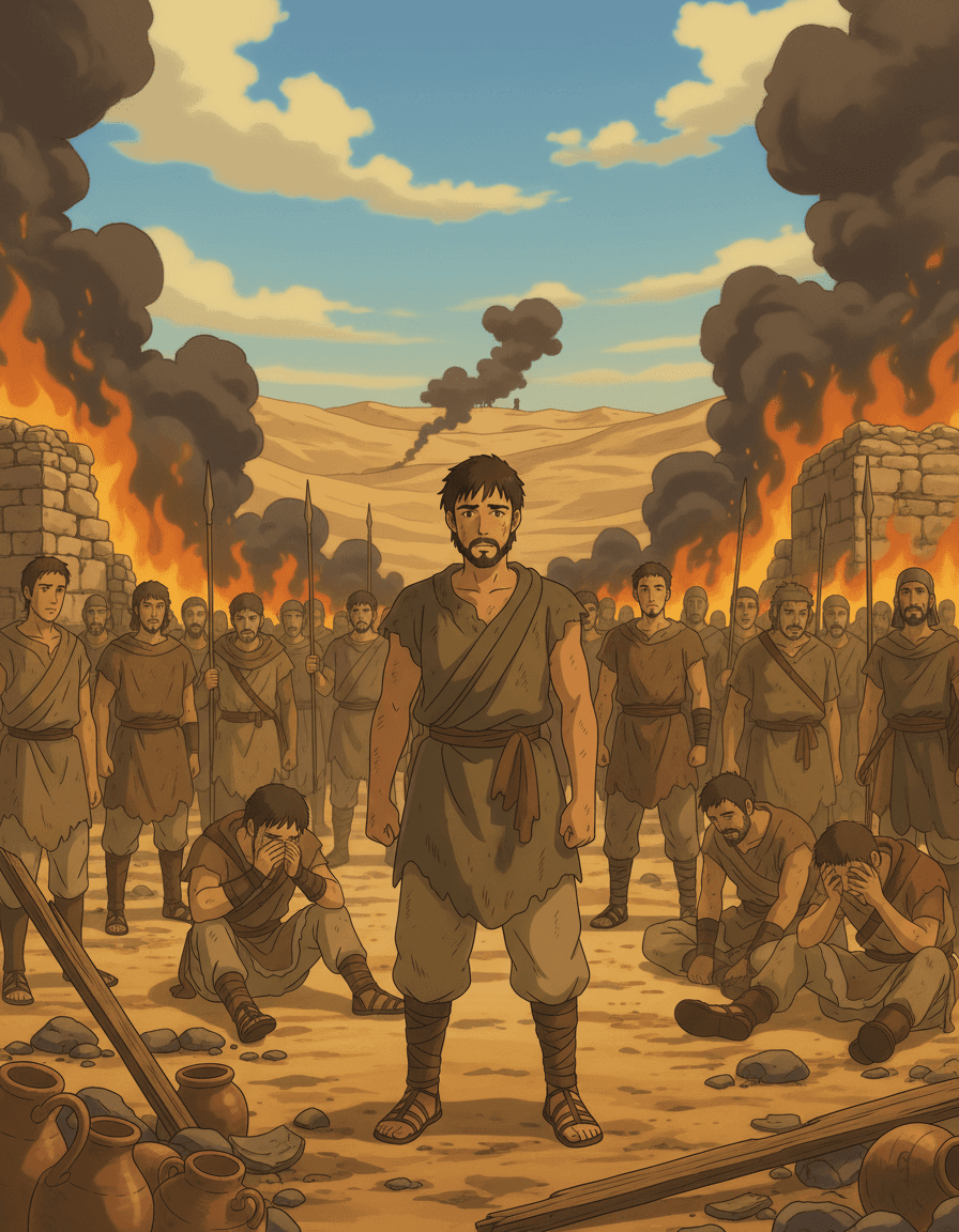 David and his men return to Ziklag to find it burned and their families taken captive.
