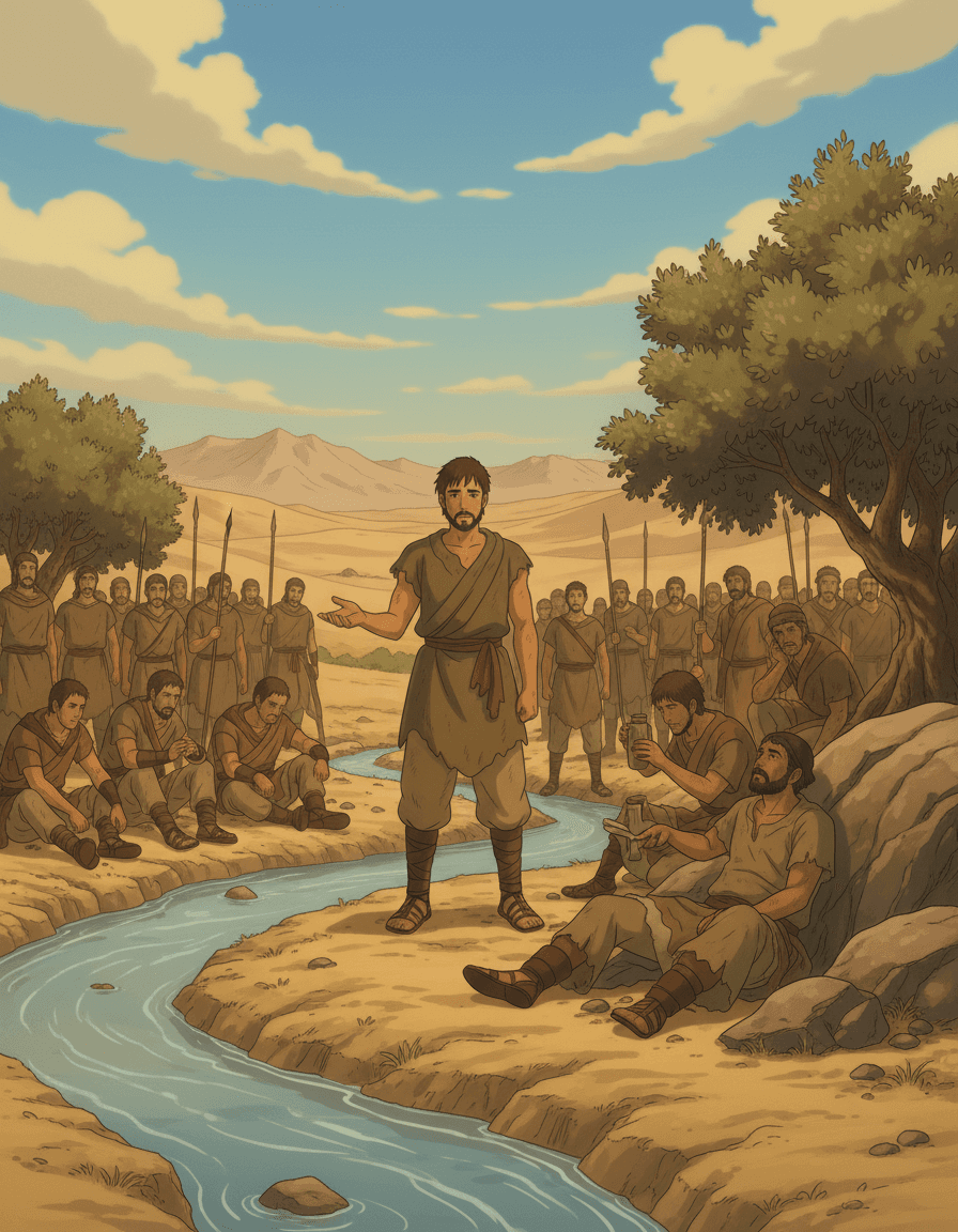 David's men aid a sick Egyptian & leave 200 to rest, showing David's kindness & leadership.
